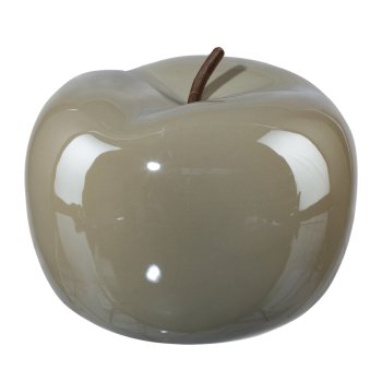Ceramic Decoration Apple Pearl Efct, 22x18cm, Grey