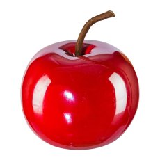 Ceramic Apple Pearl Efct, 8x6,5cm, Red