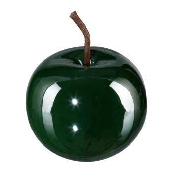 Keramik Apfel PEARL EFCT, 8x6,5cm, dunkel grün