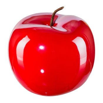 Ceramic Apple Pearl Efct, 12x9,5cm, Red