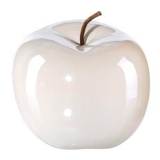 Ceramic Apple Pearl Efct, 12x9,5cm, White