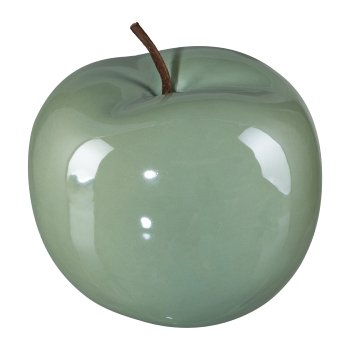 Ceramic Apple Pearl Efct, 15x12,5cm, Light Green