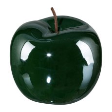 Ceramic Apple Pearl Efct, 15x12,5cm, Dark Green