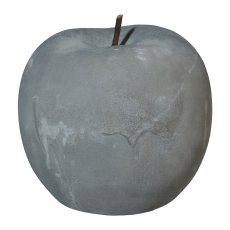 Cement Apple with Wood DELICIOUS, 9x9cm, Grey