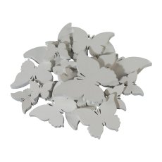 Wooden Table Litter Butterfly, 7/5/3cm, White, 20/Poly