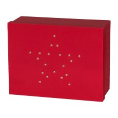 Geschenkbox rechteckig m.LED 3er Set Sterndekor, 17.5x12.5x6.5,