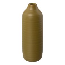 PRESENCE Ceramic Vase, 9x9x24cm, mustard