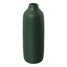PRESENCE Ceramic Vase, 9x9x24cm, dark green