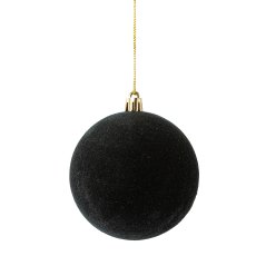 Decoration Ball Hanger with Velvet Cover, 8cm, Black, 6/Box