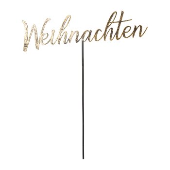 Metall Stecker Weihnachten, 22x24cm, schwarzgold