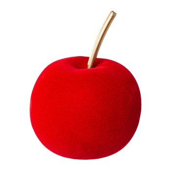 Ceramic Apple with Velvet Cover/Gold Style Golden Grany, 8x8x6cm, Red, Lepuro