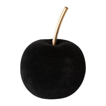 Ceramic Apple with Velvet Cover/Gold Style Golden Grany, 8x8x6cm, Black, Lepuro