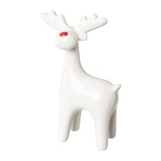 Ceramic Elk Red Rosie, 7,5x3,5x10cm, White