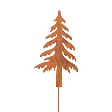 Zinc stake fir tree, 20x11.5cm +50cm stake, stainless