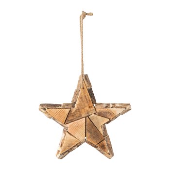 Natural Wood Star Pendant Pieces, 30x3,5cm, Natural