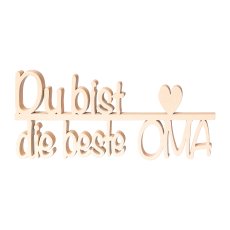 Wooden Lettering 'Oma', 18x1x7 cm, Pink