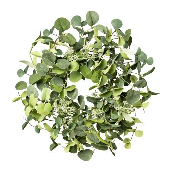 Foam Leaves Wreath, 30x30cm, Green