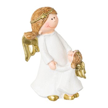 Polyresin angel with child ANNA, 12x9x16,5cm, white