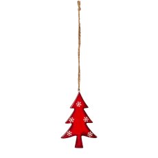 Ceramic tree hanger RED, 7,6x1x12cm, red