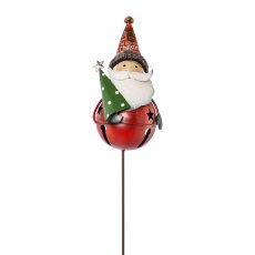 Metal stake Santa Claus,TOBI, 14.5x12.5x105cm, red