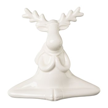 Ceramic moose YOGA, 12x6,5x10,5cm, white