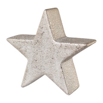 Ceramic star ROUGH GLAMOUR,FINISH, 13x4x13cm, grey