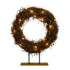 Wicker wreath on metal