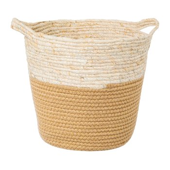 Natural fabric basket set of 3,2-TONE,