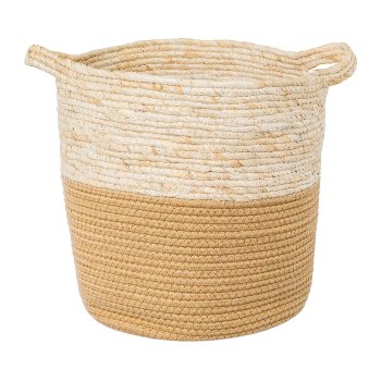 Natural fabric basket set of 3,2-TONE,