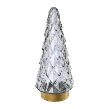 Glass tree on gold metal base,w.10LED TRESTA, with 6h TIMER