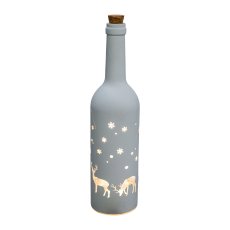 Glass bottle with christmas decoration, with 5LED 1000NIGHTS, with 6h