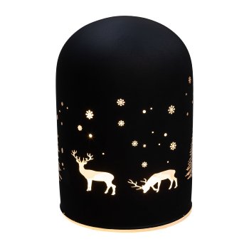 Glas Dome m.Weihnachtsdekor m.5LED 1000NIGHTS, mit 6h TIMER 3AAA Batteriebox,