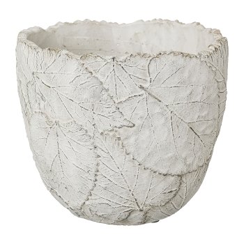 Zement Übertopf BOTTANICAS, 16,5x16,5x15cm, weiß