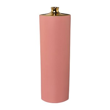 Ceramic vase with gold rim LIMOA, 12,5x7x41cm, pink