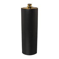 Ceramic vase with gold rim LIMOA, 12,5x7x41cm, black