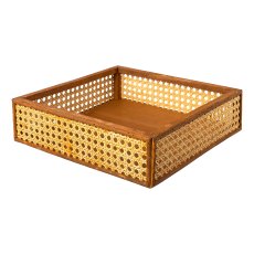 LEPURO Bamboo storage bowl rectangular 2f.so., 20x20x6/30x30x8cm, natural
