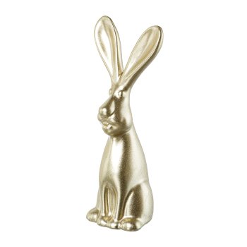 Keramik Hase stehend Mike FLASH, 5x4,6x12,3cm, gold