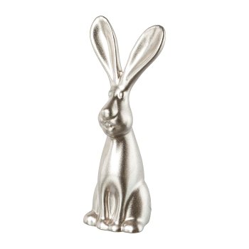 Keramik Hase stehend Mike FLASH, 5x4,6x12,3cm, champagner