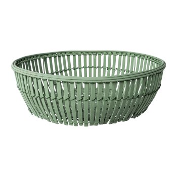 Bambus Schale rund 2erSet, 34x34x10/40x40x12cm, jade