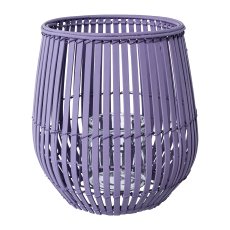 Bamboo lantern w.glass, 25x25x25cm(glass:10x10cm, lavender