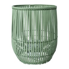 Bambus Windlicht m.Glas, 30x30x30cm/Glas: 10x10cm, jade