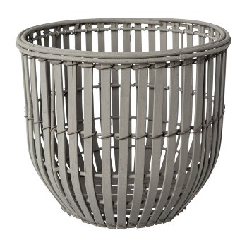 Bamboo basket set of 3, 16x16x16/20x20x20/24x24x24cm, grey