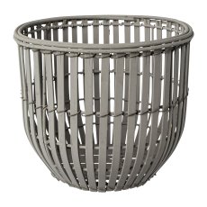 Bamboo basket set of 3, 16x16x16/20x20x20/24x24x24cm, grey