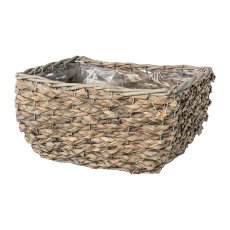 Nature grass basket rectangular 3pcs. set w.liner, 21x13,5x13/26x18x15/29x23x17cm