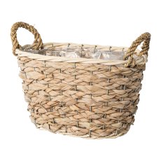 Nature grass basket round 3set w.liner w.handle, 21x21x13/26x26x16/31x31x19cm,