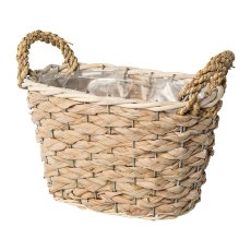 Nature grass basket round 3set w.liner w.handle, 21x21x13/26x26x16/31x31x19cm,