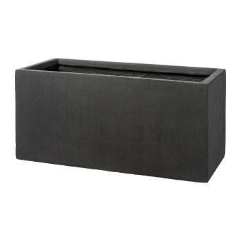 Fibreclay Übertopf, rechteckig, 2er Set, 60x28x28/80x35x35cm, anthrazit