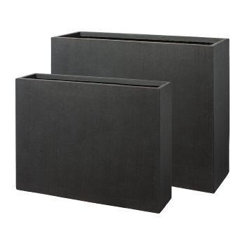 Fibreclay Pflanzgefäß 2erSet, 75x19x59/85x27x70cm, anthrazit