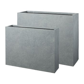 Fibreclay planter set of 2, 75x19x59/85x27x70cm, grey