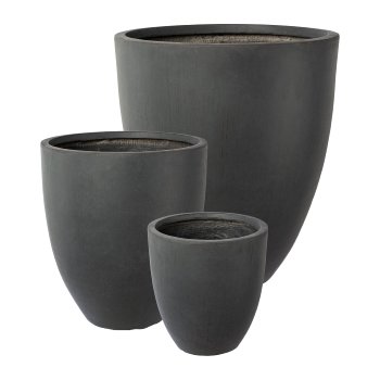 Fibreclay planter conical set of 3, 34x34x30/42x42x36/50x50x44cm,